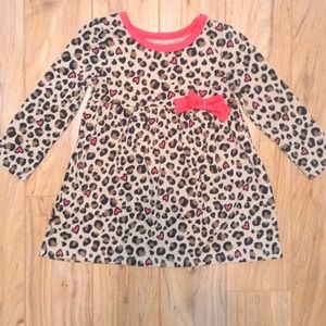 2/$10 Healthtex Leopard dress with pink trim 24m